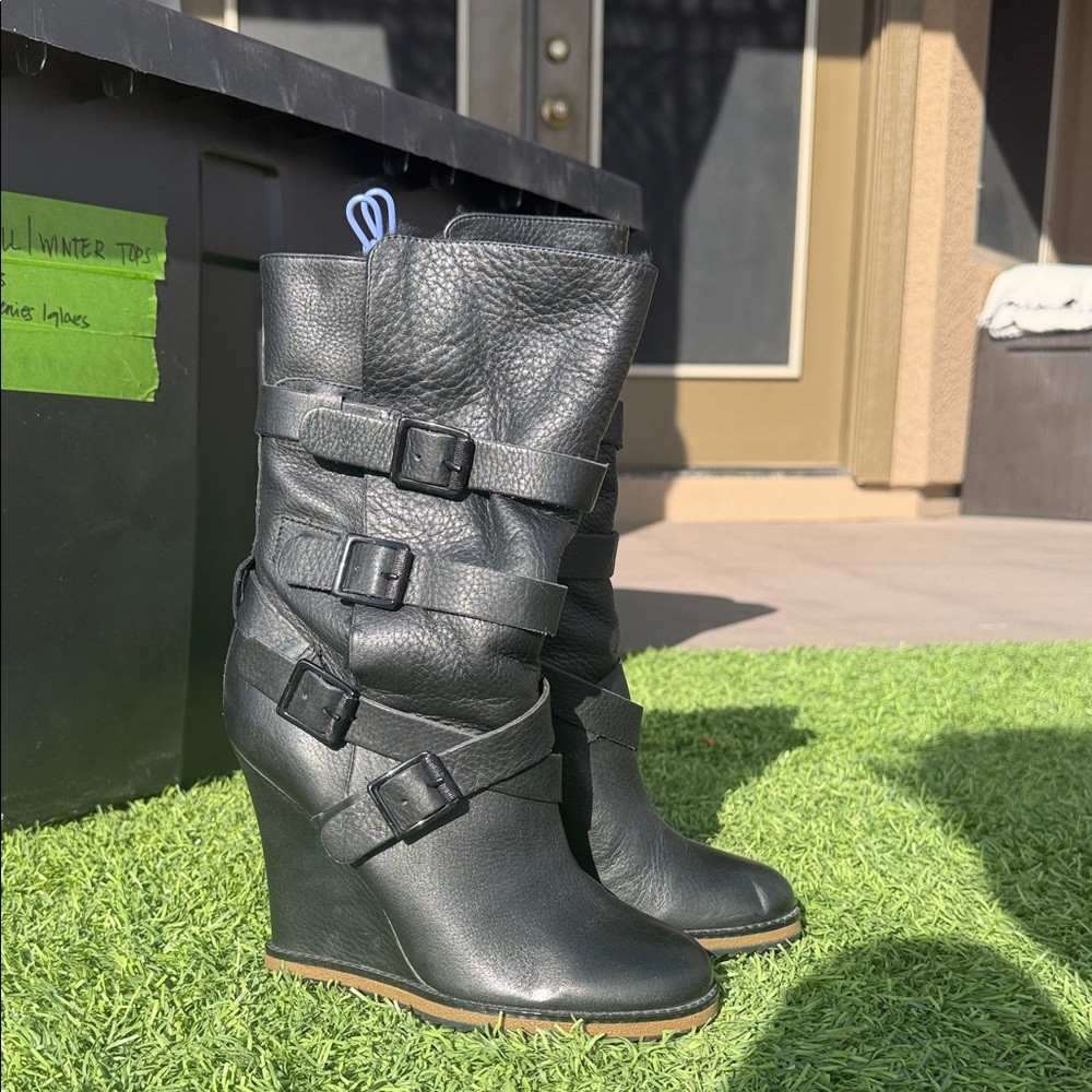 Sam Edelman Black Wedge Boots
